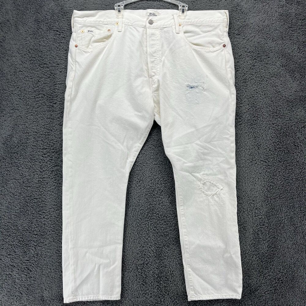 Polo Ralph Lauren Jeans Mens 40x30 Off White Sullivan Slim Straight Denim‎ Jeans